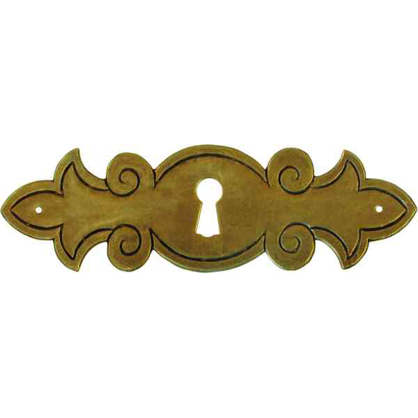 Schlüsselschild, rustikal, antik aus Messing patiniert, von Hand gefertigt